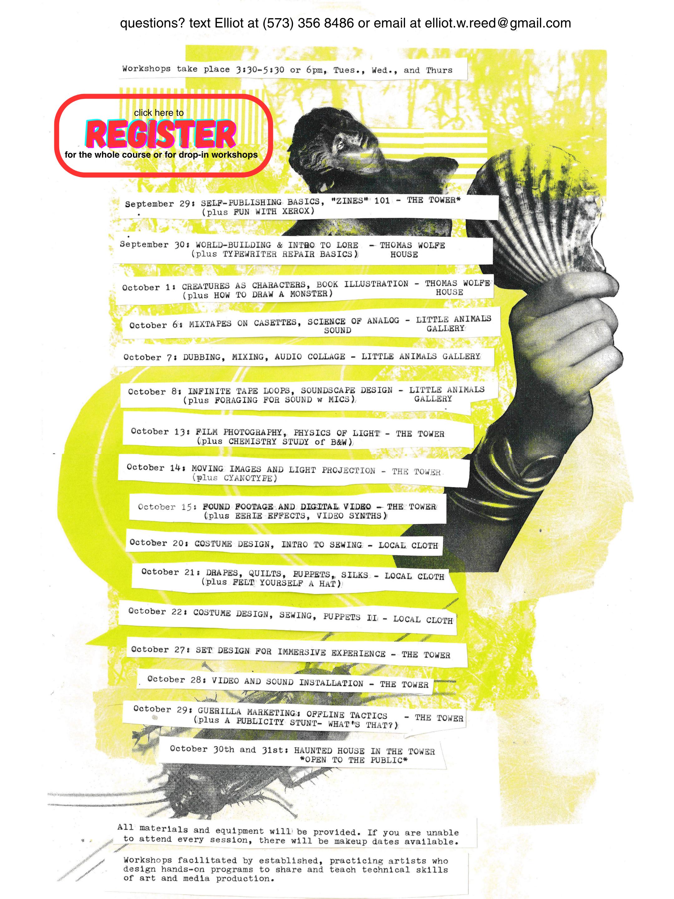 Offline Arts Institute Fall 2026 workshops registration poster